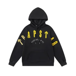 Sudadera con capucha Trapstar Irongate Chenille negra y amarilla