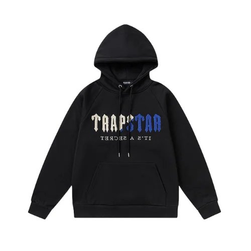 Sudadera con capucha Trapstar Chenille Decoded negra y azul