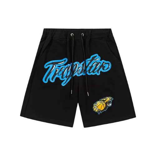 Pantalones cortos Trapstar Shooters negros con detalles azules