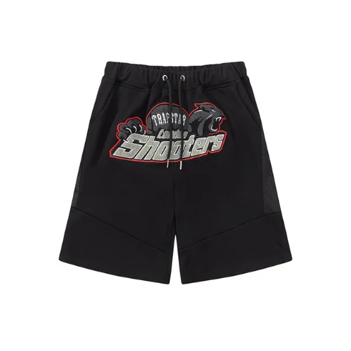 Pantalones cortos Trapstar Shooters negros con detalles rojos