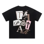 Camiseta Trapstar TS Script negra con logo rosa - Image 2